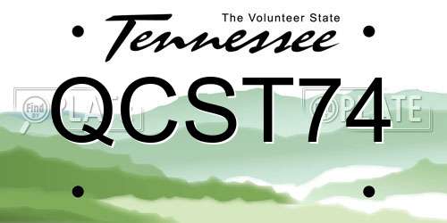 QCST74 Tennessee License Plate