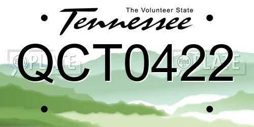 QCT0422 Tennessee License Plate