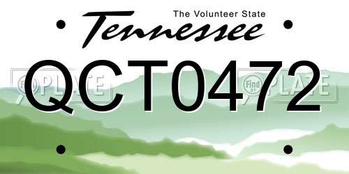 QCT0472 Tennessee License Plate