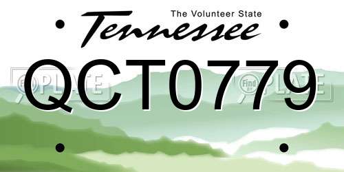 QCT0779 Tennessee License Plate