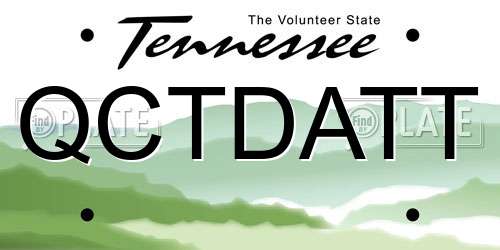 QCTDATT Tennessee License Plate