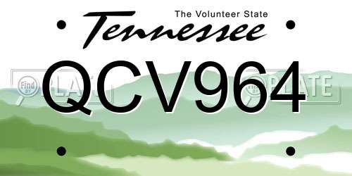 QCV964 Tennessee License Plate
