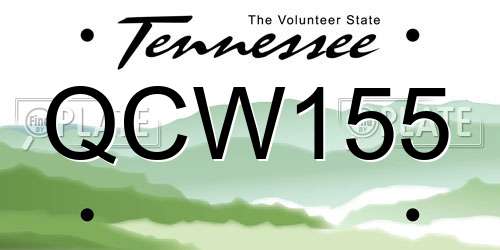 QCW155 Tennessee License Plate