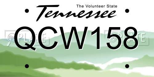 QCW158 Tennessee License Plate