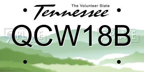 QCW18B Tennessee License Plate
