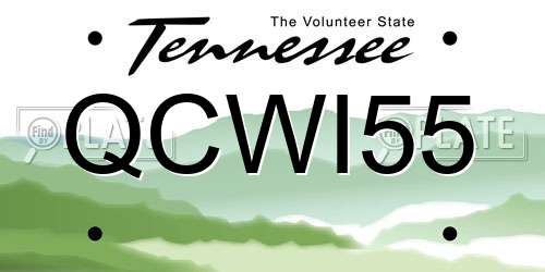 QCWI55 Tennessee License Plate
