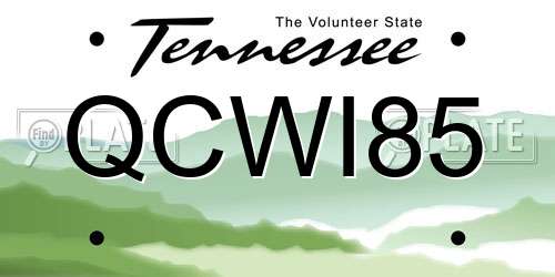 QCWI85 Tennessee License Plate