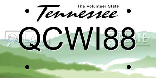 QCWI88 Tennessee License Plate