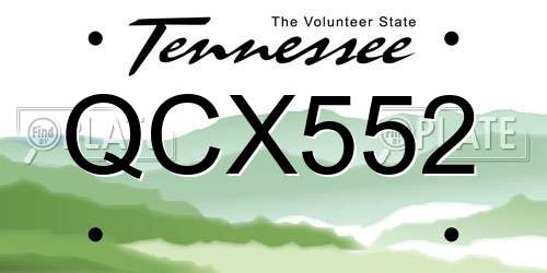 QCX552 Tennessee License Plate