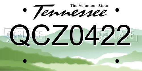 QCZ0422 Tennessee License Plate