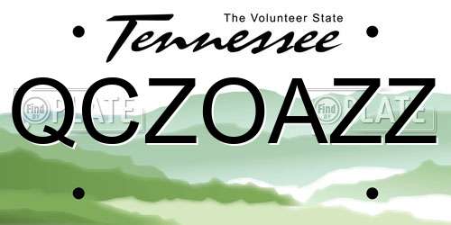 QCZOAZZ Tennessee License Plate