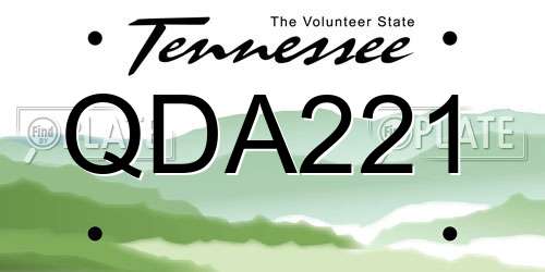 QDA221 Tennessee License Plate