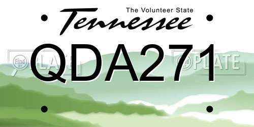 QDA271 Tennessee License Plate