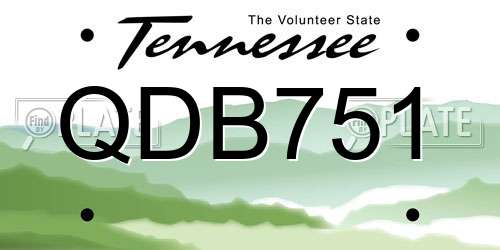 QDB751 Tennessee License Plate