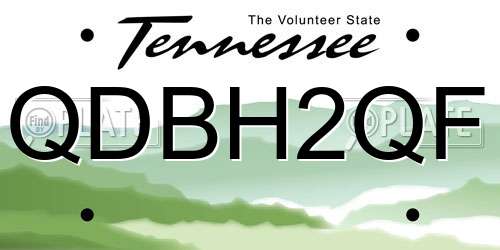 QDBH2QF Tennessee License Plate