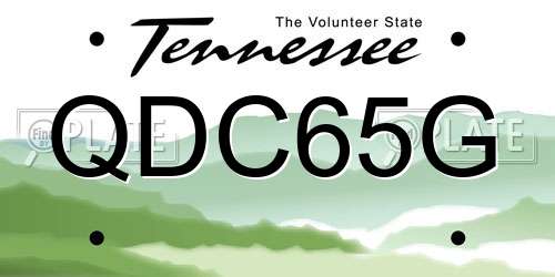 QDC65G Tennessee License Plate