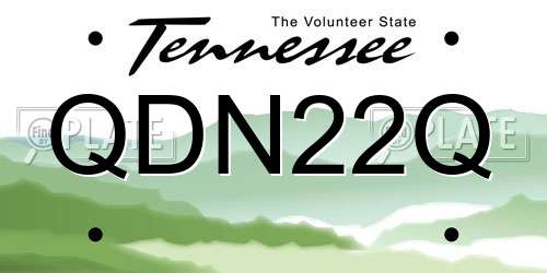 QDN22Q Tennessee License Plate