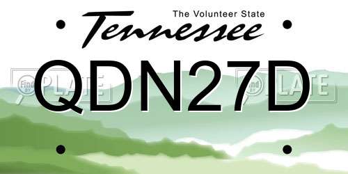QDN27D Tennessee License Plate