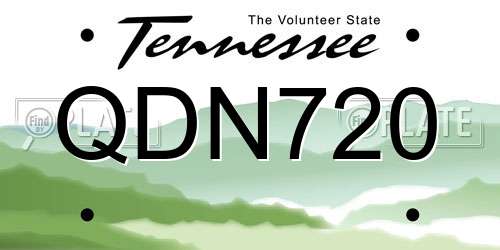 QDN720 Tennessee License Plate