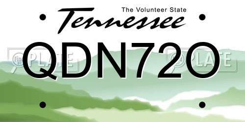 QDN72O Tennessee License Plate