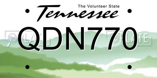 QDN770 Tennessee License Plate