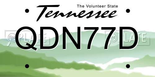 QDN77D Tennessee License Plate