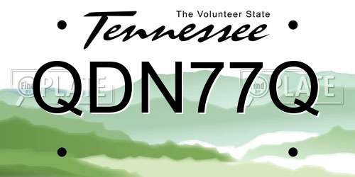 QDN77Q Tennessee License Plate