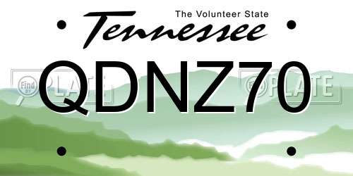 QDNZ70 Tennessee License Plate