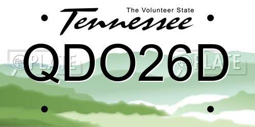QDO26D Tennessee License Plate