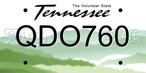 QDO760 Tennessee License Plate