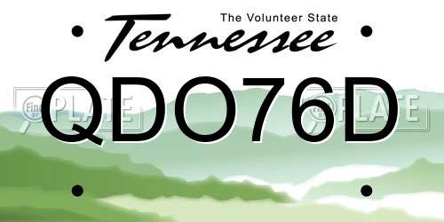 QDO76D Tennessee License Plate