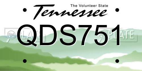 QDS751 Tennessee License Plate