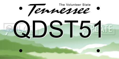 QDST51 Tennessee License Plate