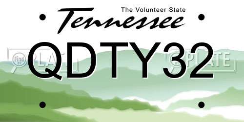QDTY32 Tennessee License Plate