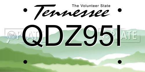 QDZ95I Tennessee License Plate