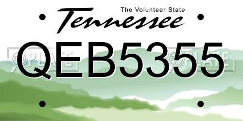 QEB5355 Tennessee License Plate