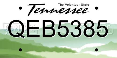 QEB5385 Tennessee License Plate