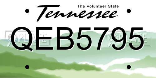 QEB5795 Tennessee License Plate