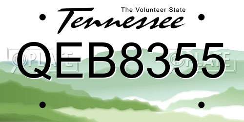 QEB8355 Tennessee License Plate