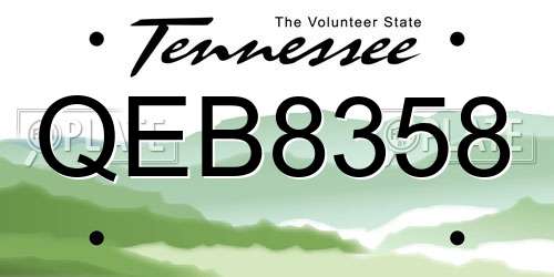 QEB8358 Tennessee License Plate
