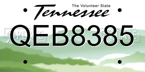 QEB8385 Tennessee License Plate