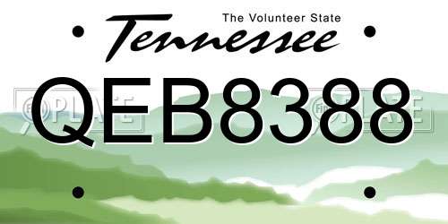 QEB8388 Tennessee License Plate