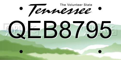 QEB8795 Tennessee License Plate