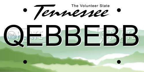 QEBBEBB Tennessee License Plate