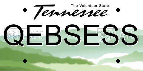 QEBSESS Tennessee License Plate
