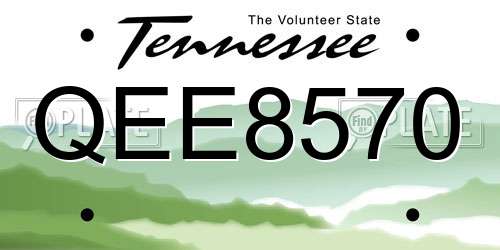 QEE8570 Tennessee License Plate