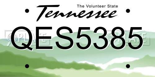 QES5385 Tennessee License Plate