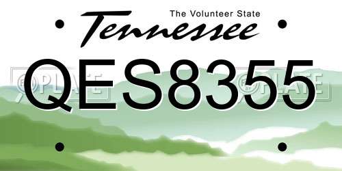 QES8355 Tennessee License Plate