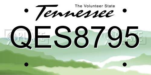 QES8795 Tennessee License Plate