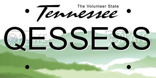 QESSESS Tennessee License Plate
